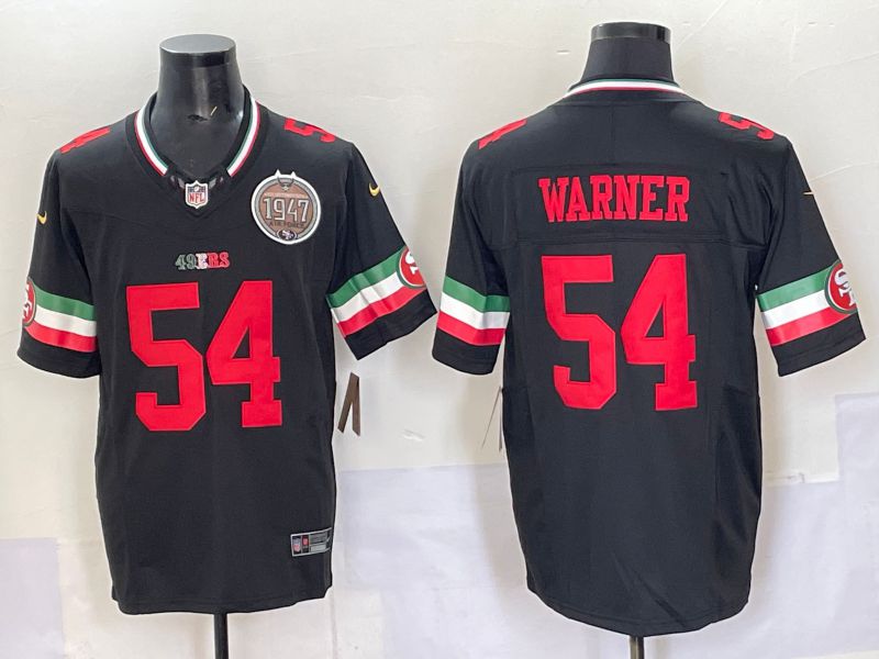Men 2025 San Francisco 49ers #54 Warner Black Mexico Nike Limited NFL Jersey 002